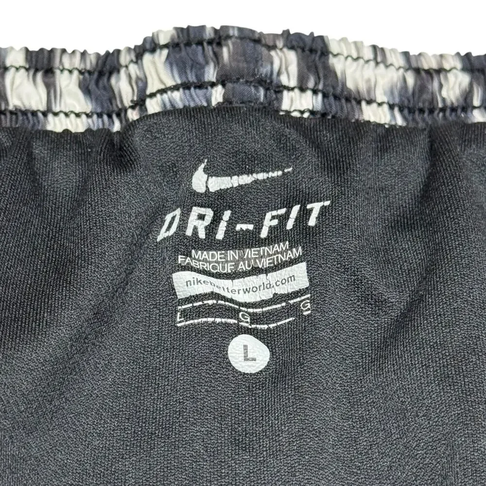 Nike Dri-Fit Lined Running Shorts Black White Gray Large